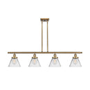 Cone Island Light shown in the Brushed Brass finish with a Clear shade