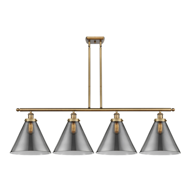 Cone Island Light shown in the Brushed Brass finish with a Plated Smoke shade