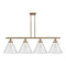 Cone Island Light shown in the Brushed Brass finish with a Seedy shade