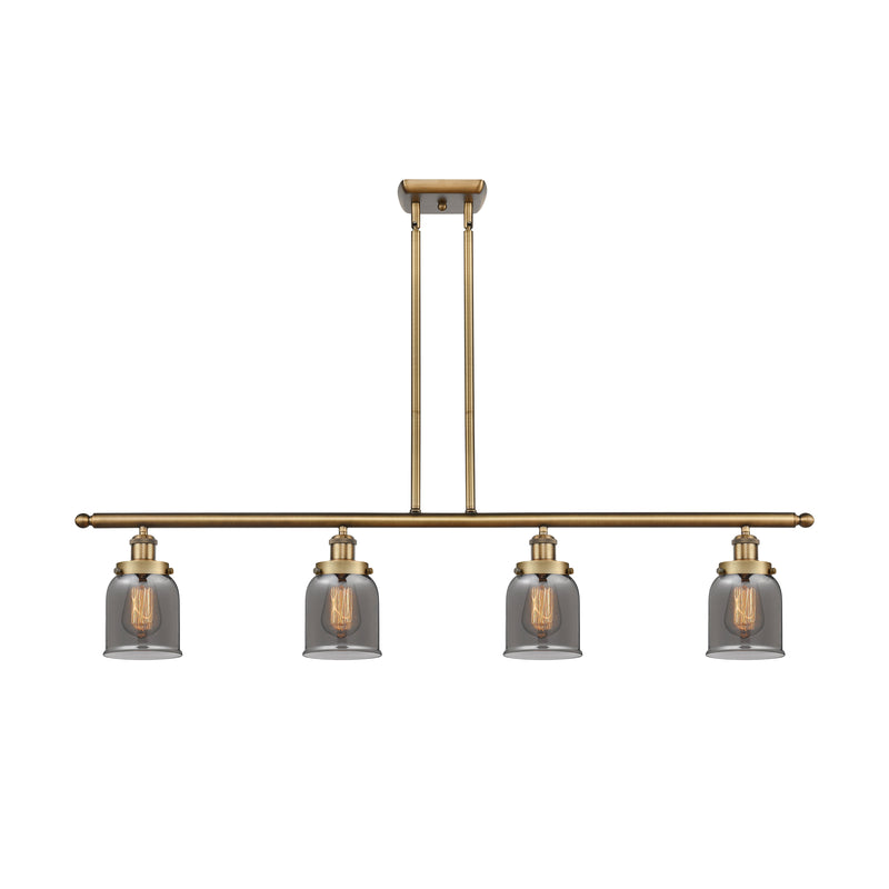 Bell Island Light shown in the Brushed Brass finish with a Plated Smoke shade