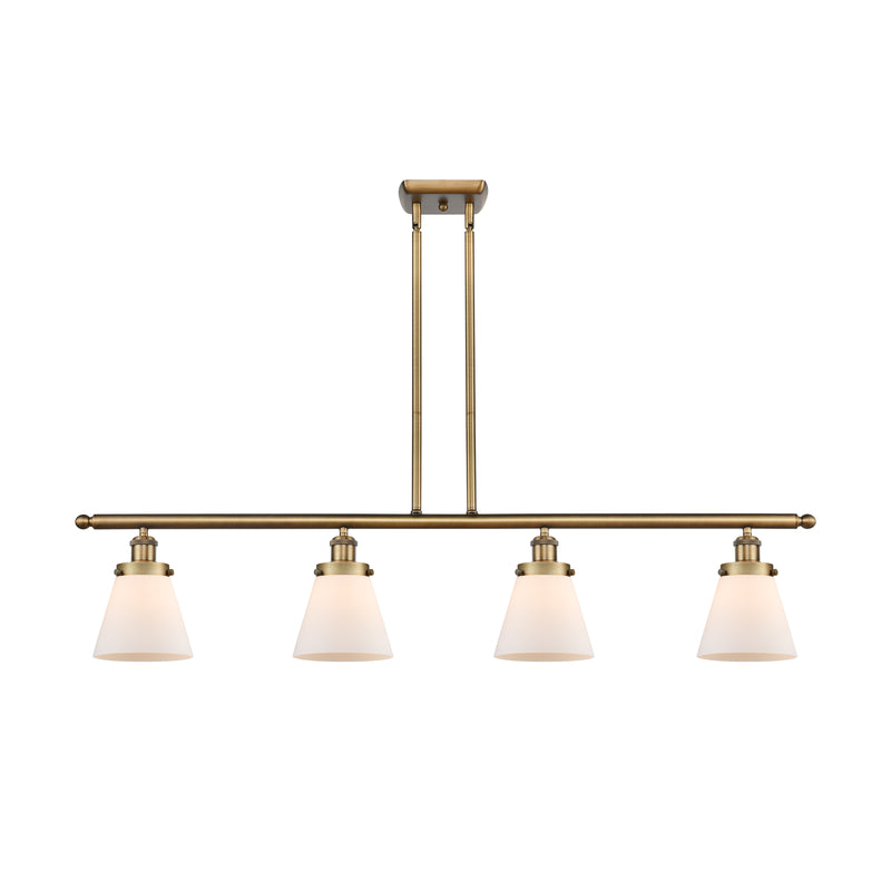 Cone Island Light shown in the Brushed Brass finish with a Matte White shade