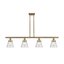 Cone Island Light shown in the Brushed Brass finish with a Seedy shade