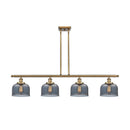 Bell Island Light shown in the Brushed Brass finish with a Plated Smoke shade