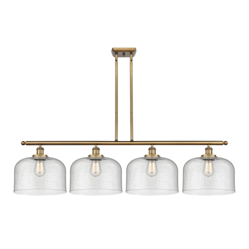 Bell Island Light shown in the Brushed Brass finish with a Seedy shade