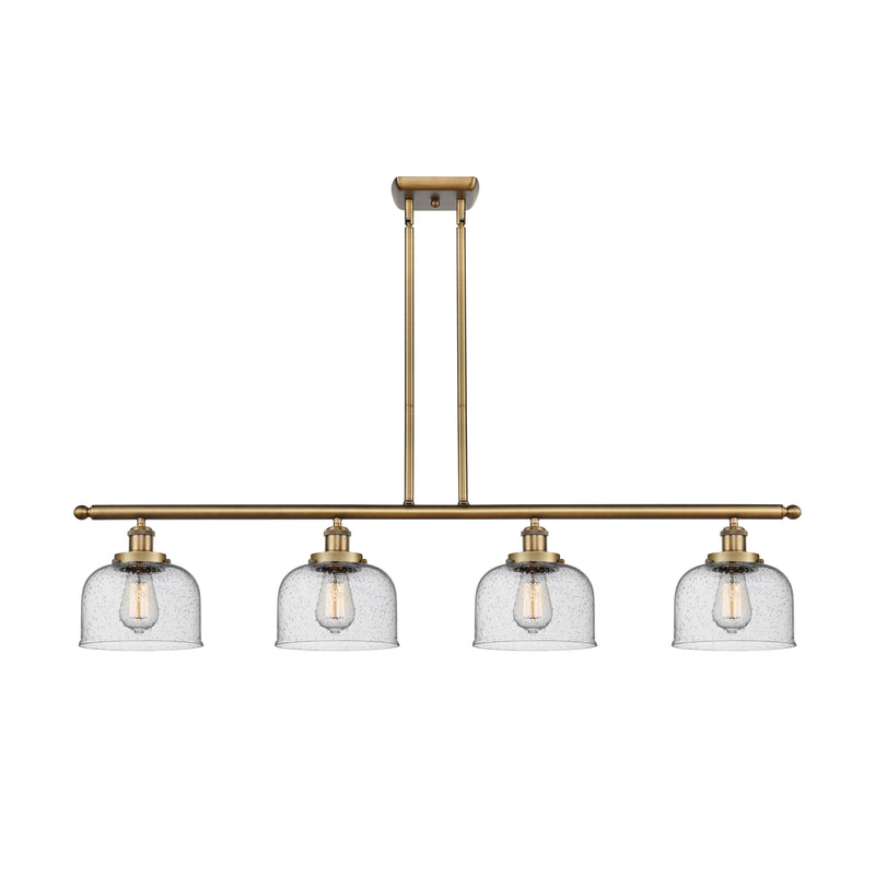 Bell Island Light shown in the Brushed Brass finish with a Seedy shade