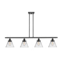 Cone Island Light shown in the Matte Black finish with a Clear shade