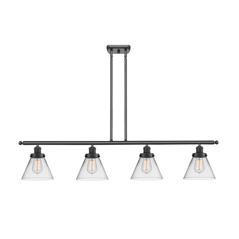 Cone Island Light shown in the Matte Black finish with a Clear shade