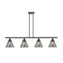 Cone Island Light shown in the Matte Black finish with a Plated Smoke shade