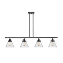 Cone Island Light shown in the Matte Black finish with a Seedy shade