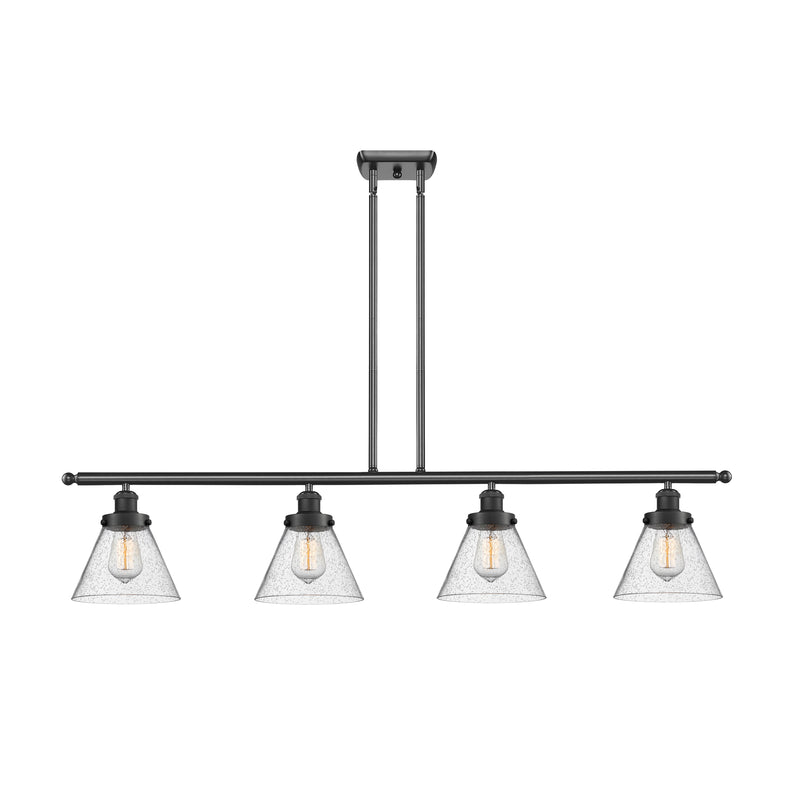 Cone Island Light shown in the Matte Black finish with a Seedy shade