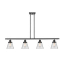 Cone Island Light shown in the Matte Black finish with a Clear shade