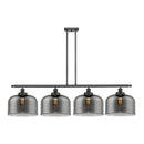 Bell Island Light shown in the Matte Black finish with a Plated Smoke shade