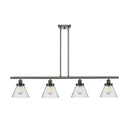 Cone Island Light shown in the Oil Rubbed Bronze finish with a Seedy shade