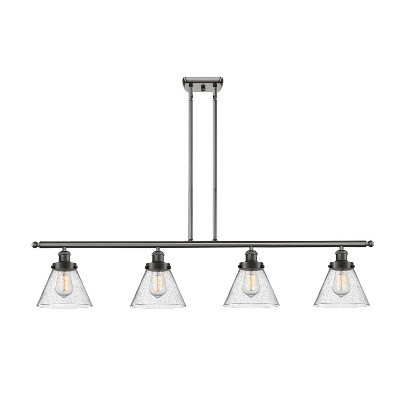 Cone Island Light shown in the Oil Rubbed Bronze finish with a Seedy shade