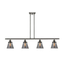 Cone Island Light shown in the Oil Rubbed Bronze finish with a Plated Smoke shade