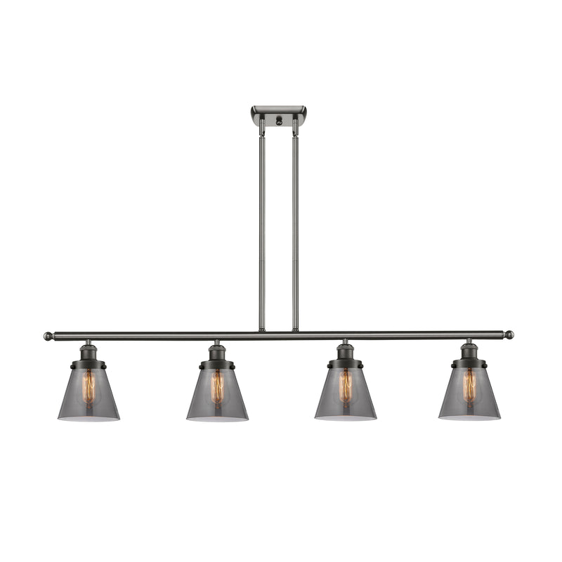 Cone Island Light shown in the Oil Rubbed Bronze finish with a Plated Smoke shade