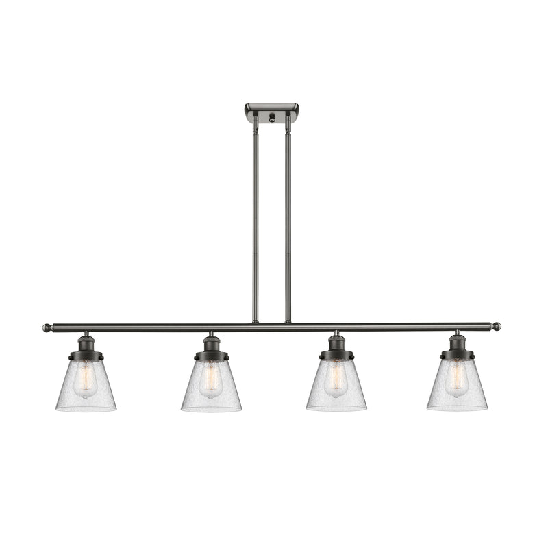 Cone Island Light shown in the Oil Rubbed Bronze finish with a Seedy shade