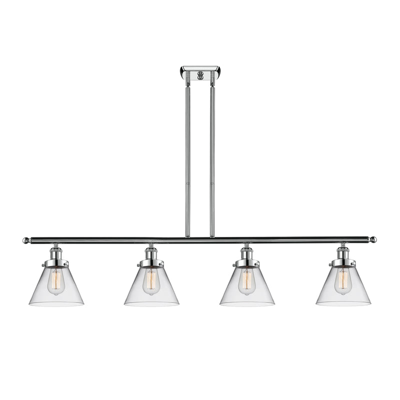 Cone Island Light shown in the Polished Chrome finish with a Clear shade