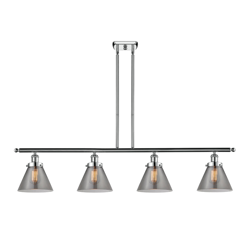 Cone Island Light shown in the Polished Chrome finish with a Plated Smoke shade