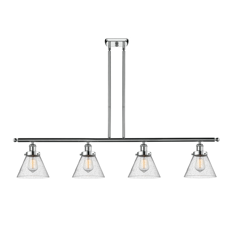 Cone Island Light shown in the Polished Chrome finish with a Seedy shade