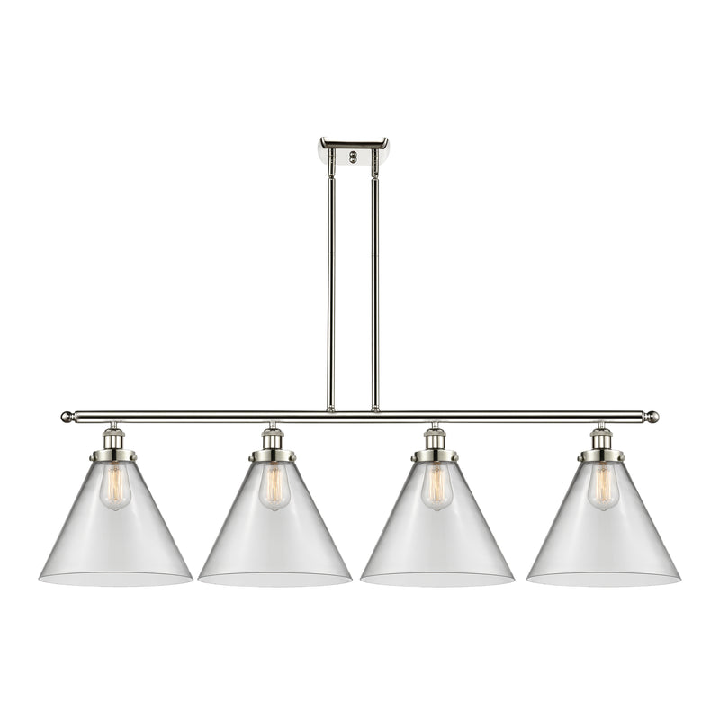 Cone Island Light shown in the Polished Nickel finish with a Clear shade