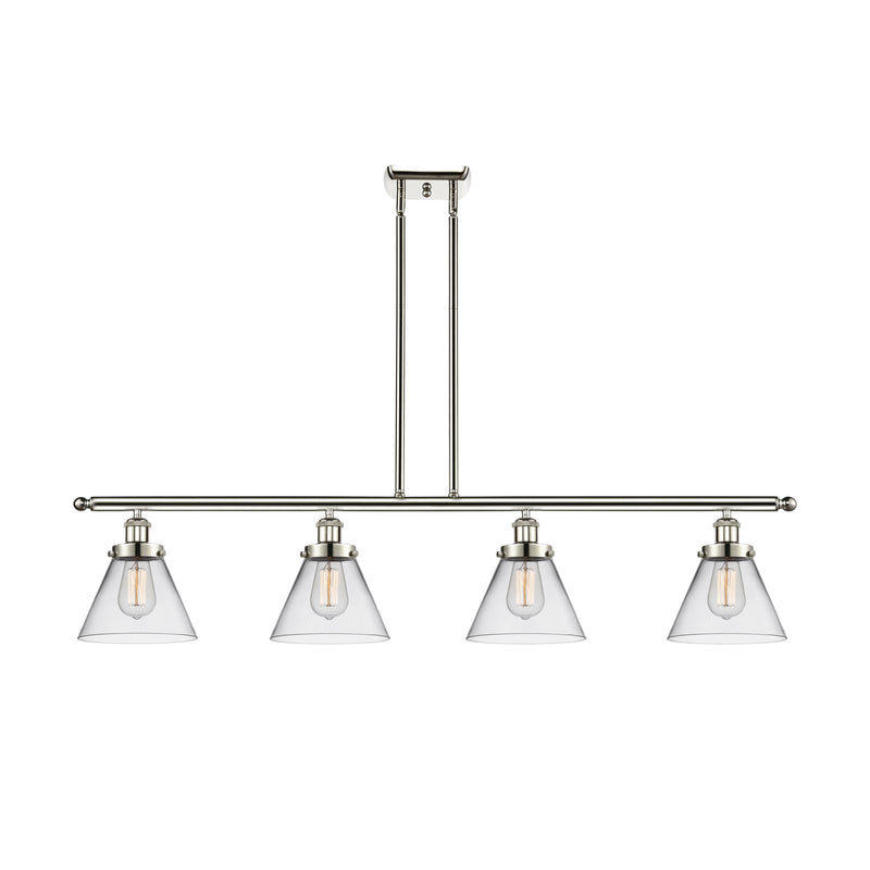 Cone Island Light shown in the Polished Nickel finish with a Clear shade