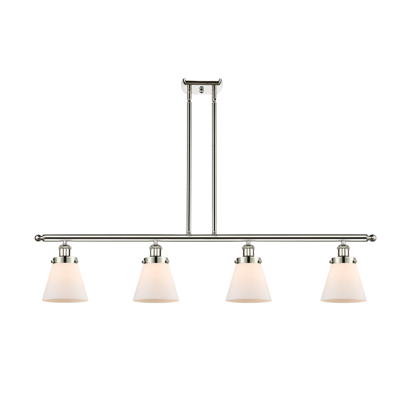 Cone Island Light shown in the Polished Nickel finish with a Matte White shade