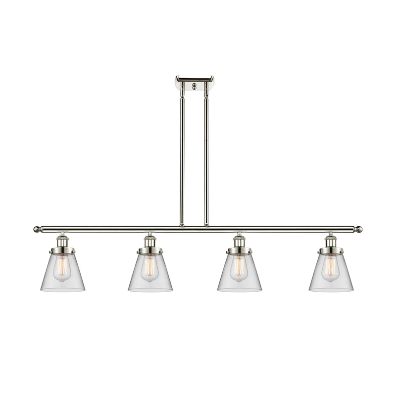 Cone Island Light shown in the Polished Nickel finish with a Clear shade