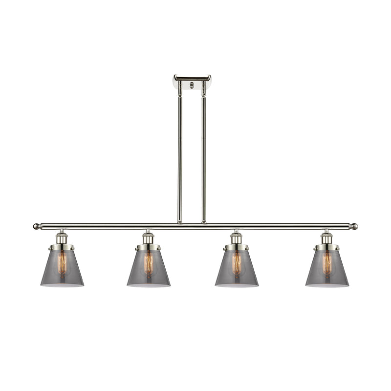 Cone Island Light shown in the Polished Nickel finish with a Plated Smoke shade