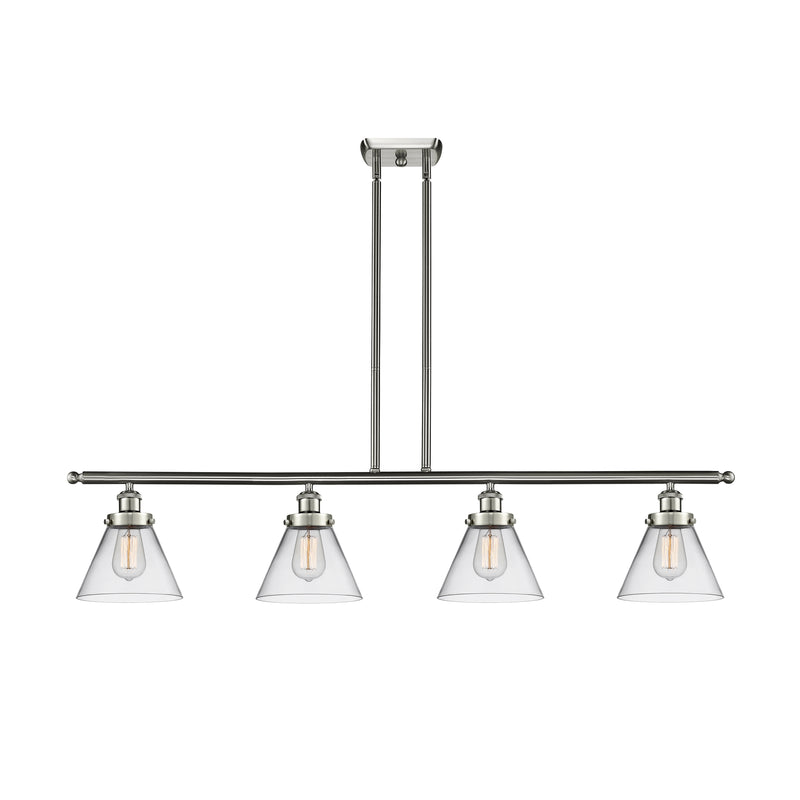 Cone Island Light shown in the Brushed Satin Nickel finish with a Clear shade