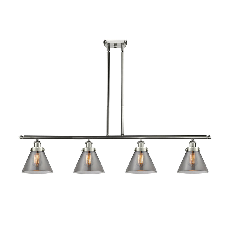 Cone Island Light shown in the Brushed Satin Nickel finish with a Plated Smoke shade