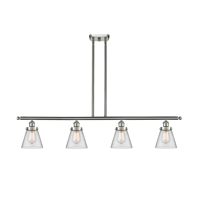 Cone Island Light shown in the Brushed Satin Nickel finish with a Clear shade