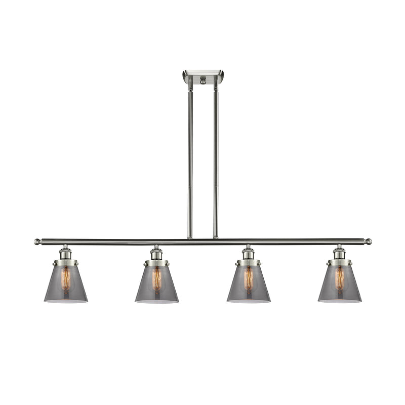 Cone Island Light shown in the Brushed Satin Nickel finish with a Plated Smoke shade