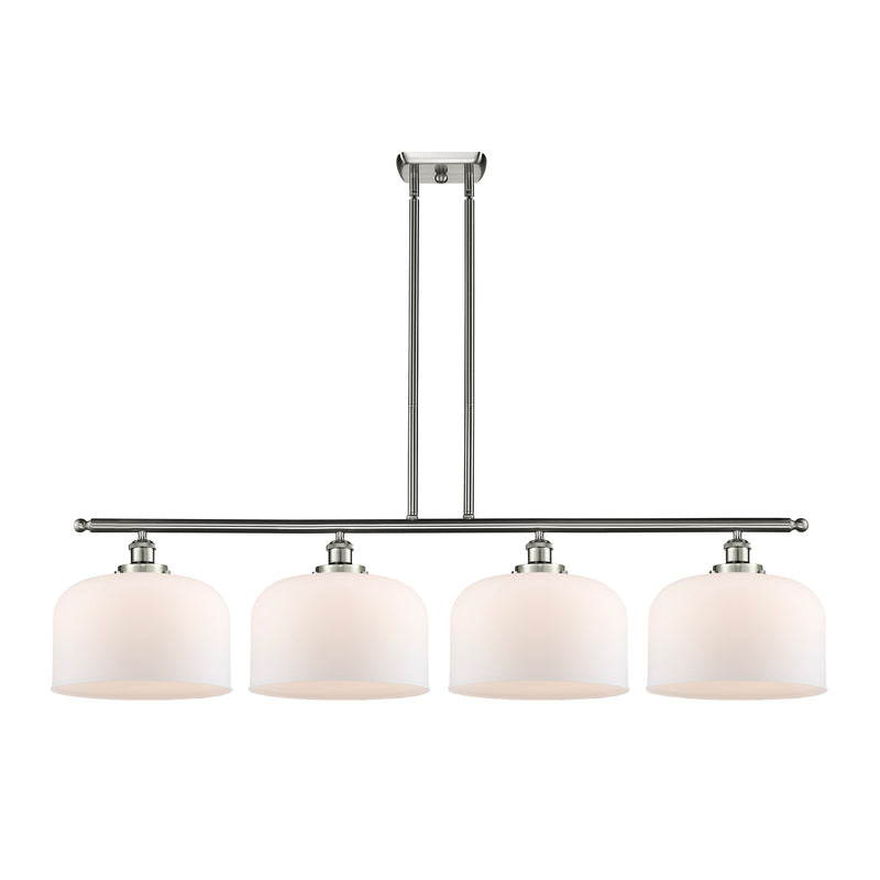 Bell Island Light shown in the Brushed Satin Nickel finish with a Matte White shade