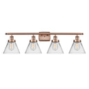 Cone Bath Vanity Light shown in the Antique Copper finish with a Clear shade