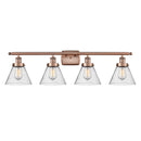 Cone Bath Vanity Light shown in the Antique Copper finish with a Seedy shade