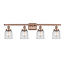 Bell Bath Vanity Light shown in the Antique Copper finish with a Clear shade