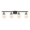 Beacon Bath Vanity Light shown in the Black Antique Brass finish with a Matte White shade