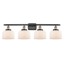 Bell Bath Vanity Light shown in the Black Antique Brass finish with a Matte White shade