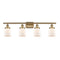 Bell Bath Vanity Light shown in the Brushed Brass finish with a Matte White shade