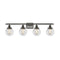 Beacon Bath Vanity Light shown in the Oil Rubbed Bronze finish with a Clear shade