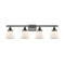 Cone Bath Vanity Light shown in the Oil Rubbed Bronze finish with a Matte White shade