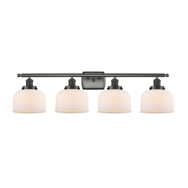 Bell Bath Vanity Light shown in the Oil Rubbed Bronze finish with a Matte White shade