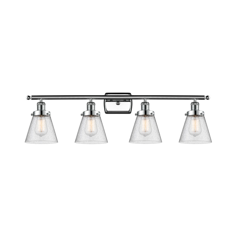 Cone Bath Vanity Light shown in the Polished Chrome finish with a Seedy shade