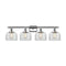 Bell Bath Vanity Light shown in the Polished Chrome finish with a Clear shade