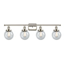 Beacon Bath Vanity Light shown in the Polished Nickel finish with a Seedy shade