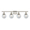 Beacon Bath Vanity Light shown in the Polished Nickel finish with a Seedy shade