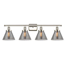 Cone Bath Vanity Light shown in the Polished Nickel finish with a Plated Smoke shade