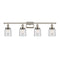 Bell Bath Vanity Light shown in the Polished Nickel finish with a Clear shade