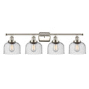 Bell Bath Vanity Light shown in the Polished Nickel finish with a Seedy shade